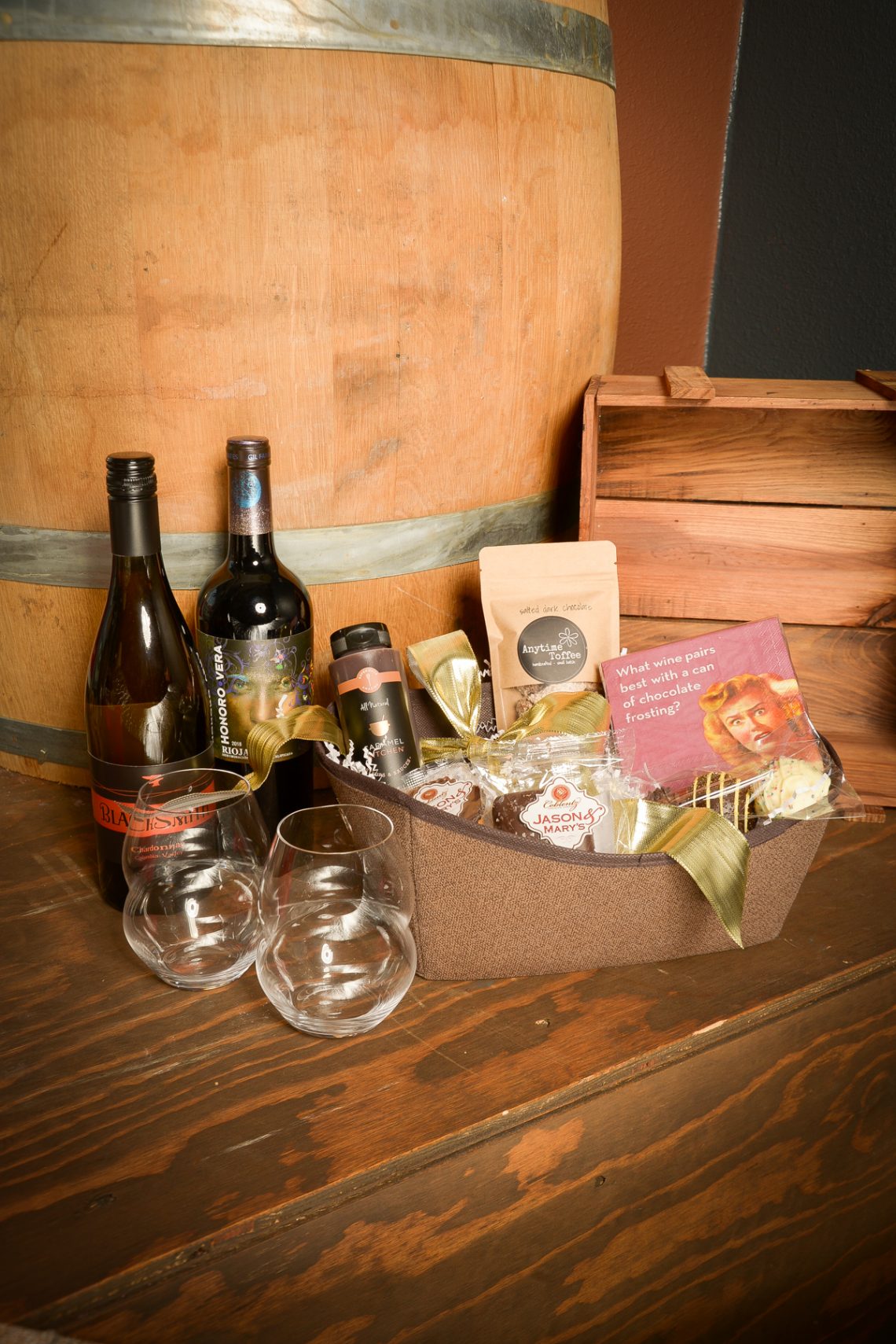 WINE + CHOCOLATE! Gift Basket The Picnic Pantry
